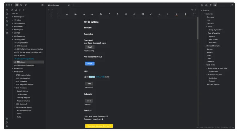 Featured image for post: Obsidian: Buttons
