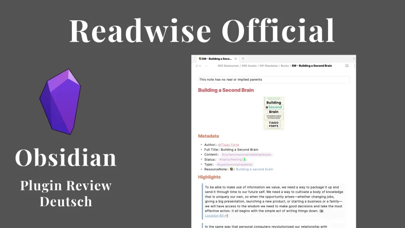 Featured image for post: Obsidian: Readwise Integration