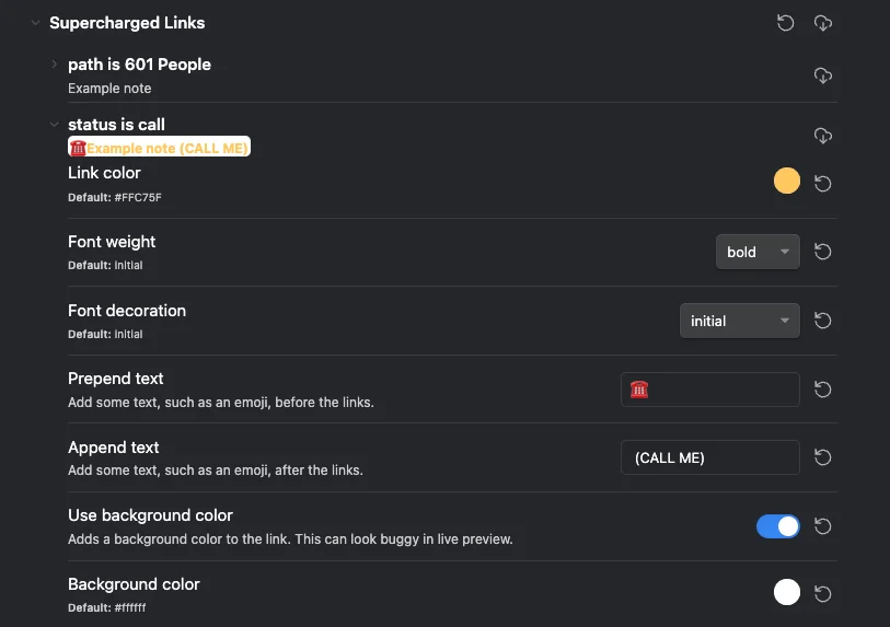 Style Settings - Supercharged Links