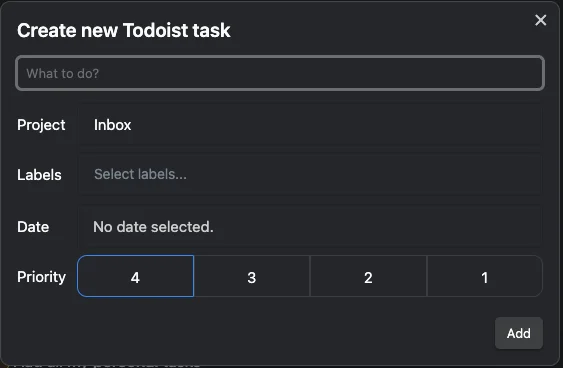 Todoist Sync: Create Task