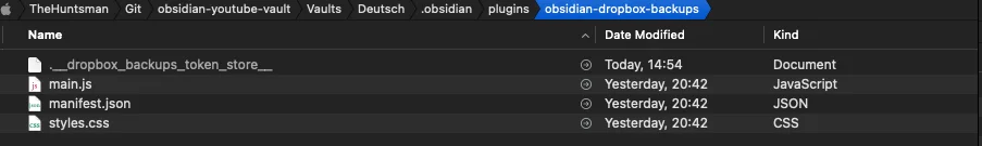 Dropbox Token Store