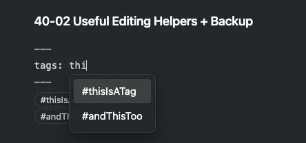 Frontmatter Tag Suggest
