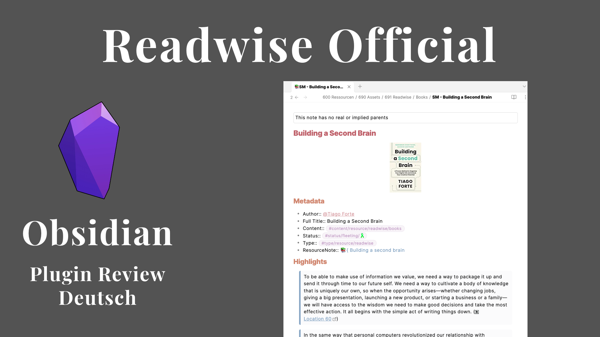 Obsidian: Readwise Integration