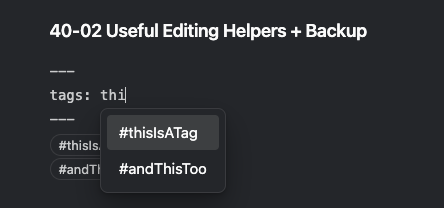 Frontmatter Tag Suggest