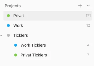Todoist 5 Projekte